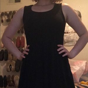 Black heart cut out skater dress